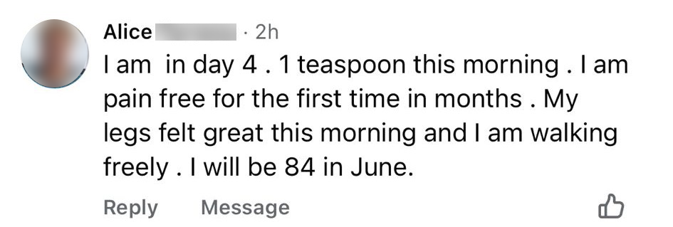 Alice's Facebook comment 4