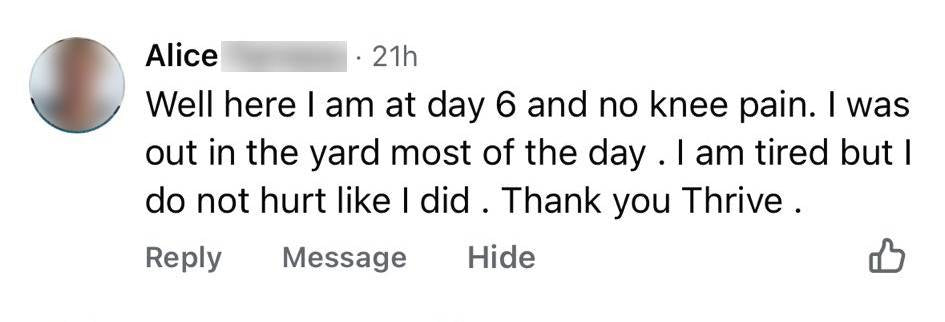 Alice's Facebook comment 6