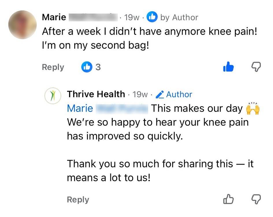 Marie's follow-up comment about her personal experience