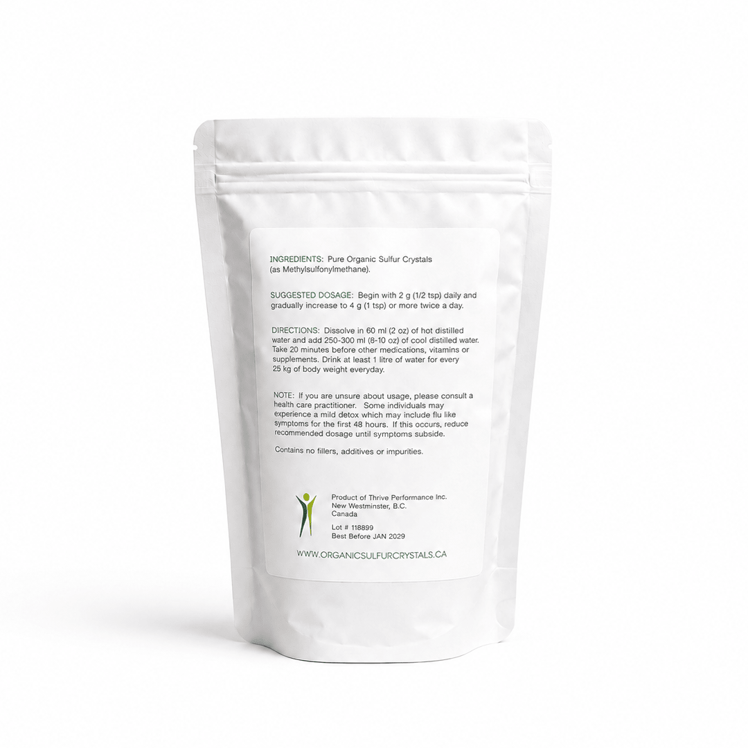 Pure Organic Sulfur Crystals MSM | Organic Sulfur Crystals Canada – Pure Organic Sulfur Crystals – Thrive Health Pure Organic Sulfur Crystals MSM | Organic Sulfur Crystal Benefits – Pure Organic Sulfur Crystals – Thrive Health