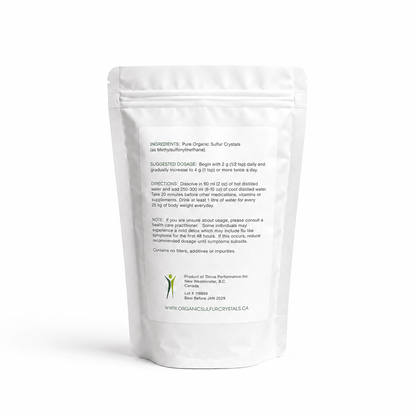 Pure Organic Sulfur Crystals MSM | Organic Sulfur Crystals Canada – Pure Organic Sulfur Crystals – Thrive Health Pure Organic Sulfur Crystals MSM | Organic Sulfur Crystal Benefits – Pure Organic Sulfur Crystals – Thrive Health